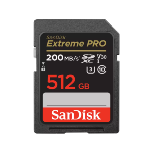 SanDisk Extreme PRO. Capacity: 512 GB, Flash card type: SDXC,