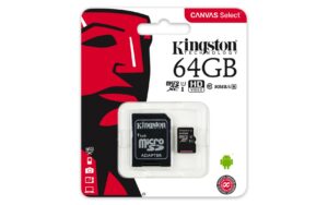 Card de Memorie MicroSDXC Kingston, 64GB, Canvas Select 80R, Clasa