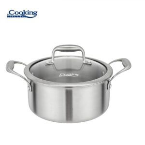 SEMIOALA INOX+CAPAC STICLA 20x10CM, 2.8L, ATOMIC3, COOKING BY HEINNER