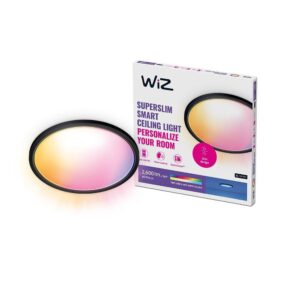 Plafoniera LED RGB WiZ SuperSlim, Wi-Fi, control vocal, 22W, 2600