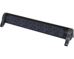 Bloc Multipriza Mobil Premium Rotativ 6x2P+T cu Intrerupator negru Legrand