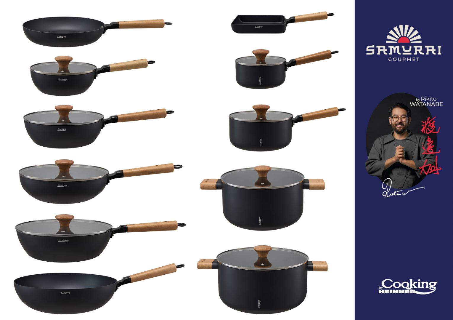 TIGAIE WOK ALUMINIU + CAPAC 28X8 CM, RIKITO WATANABE, SAMURAI - imagine 7